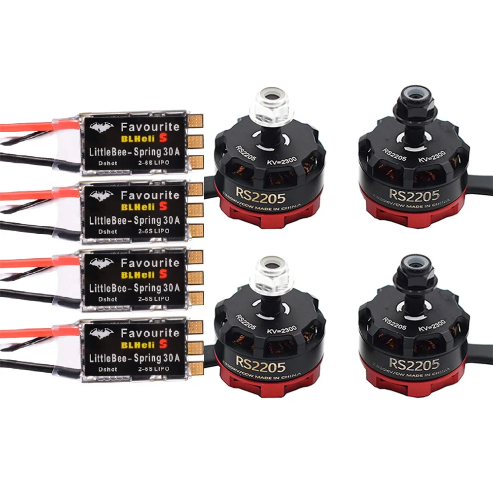 RS2205 2205 2300KV CW CCW Bürstenlosen Motor + LittleBee 30A BLHeli_S ESC für FPV RC Racing Drone Mars II QAV-R 220mm 250mm Image