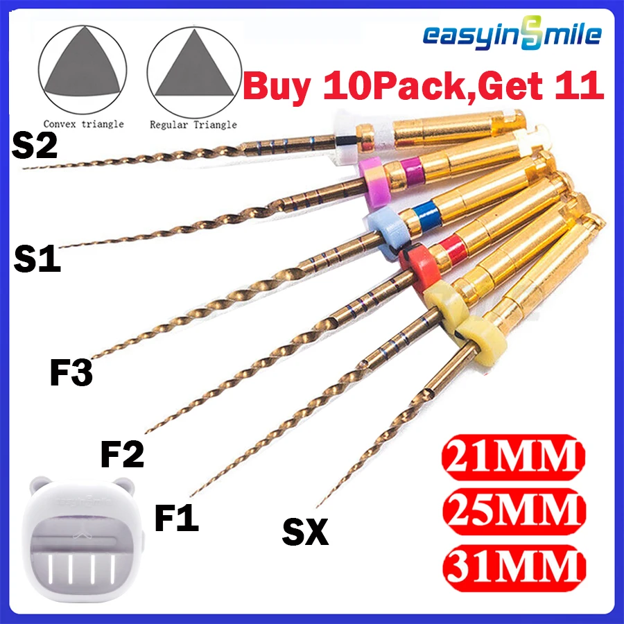 Easyin smile Dental Endodoncia Endo Dateien Wurzelkanal Pro Gold große Verjüngung sx s1 f1 f2 f3 niti Rotations feile 21 25mm 31mm Bio keramik