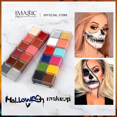 IMAGIC 12-Farben Flash Tattoo Gesicht Körperbemalung Ölgemälde Kunst Halloween Party Kostüm Image