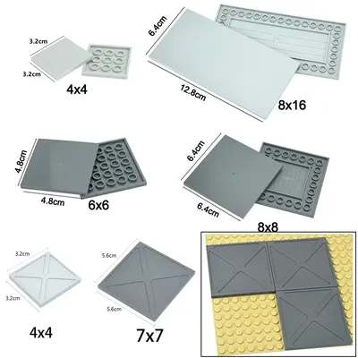 DIY Keramik Fliesen Bausteine MOC Glatte Zahlen Ziegel 4x4 6x6 8x8 8x16 7x7 Kompatibel 10202 1751 Image