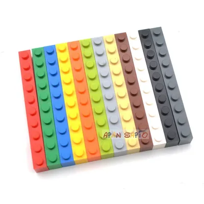 100 Stück dicke 1x10 Punkte DIY Bausteine Figuren Ziegel pädagogische kreative Größe kompatibel mit Image