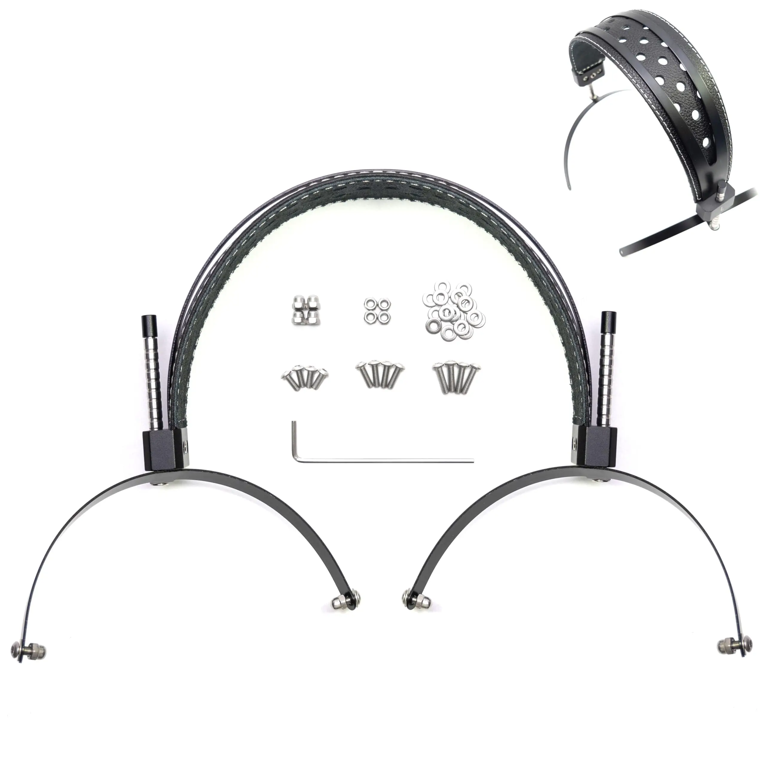 Echtes leder voll metall stirnband für hifiman he400, sundara, SUNDARA-C geschlossen, er r10 r9, he560, he6se, susvara kopfhörer Image