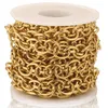 1 Meter Edelstahl große schwere doppelte ovale klobige Hip Hop Punk Link Gold Mann Kette DIY Schmuck hand gefertigte Halskette Armband