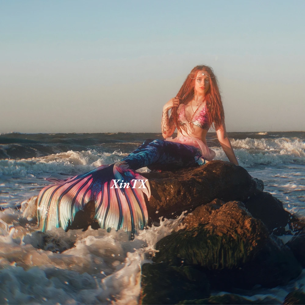 Frau Meerjungfrau Schwanz sexy Bikini Frei tauchen Fitness Badeanzug Unterwasser Performance Anzug High Ocean arium kann Flossen passen Image