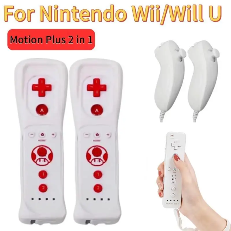 Für Nintendo Wii U Joystick 2 in 1 Wireless Remote Gamepad Controller Set Bewegung plus Videospiele Steuerung Nintendo Wii 1 Paar