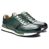 Mode männer Casual Schuhe Aus Echtem Leder Oxford Turnschuhe Grün Schwarz Braun Blau Marke Designer Bequeme Schuhe für Männer