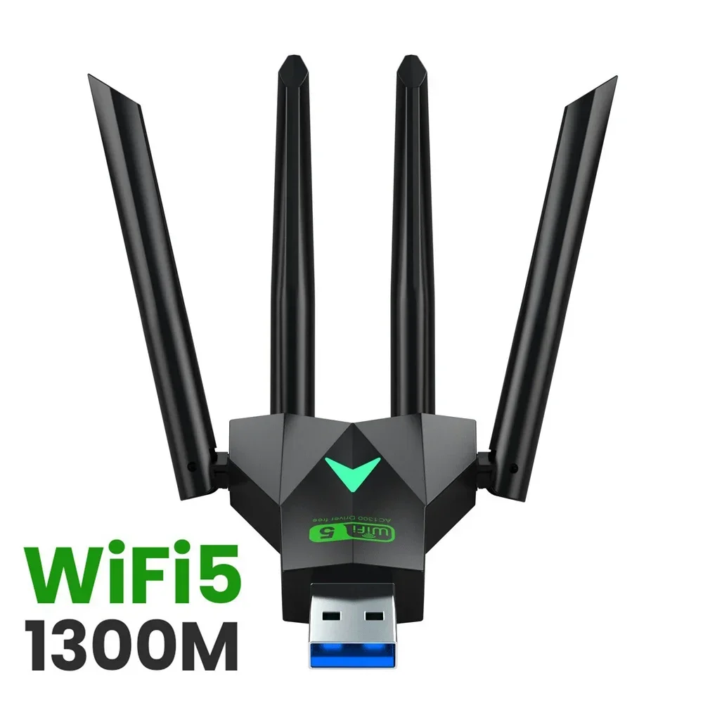 1300Mbps Drahtlose Netzwerk Karte USB 3,0 WiFi USB Adapter Dual Band 2,4G/5Ghz Wi-Fi Dongle 4 antenne Drahtlose Empfänger Für PC Image