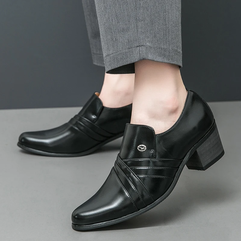 Männer formale Oxford Schuhe lässig Business Office Party Slipper Herren High Heels Schuhe klassische Herren Schuhe Pu Leder Kleid Schuhe