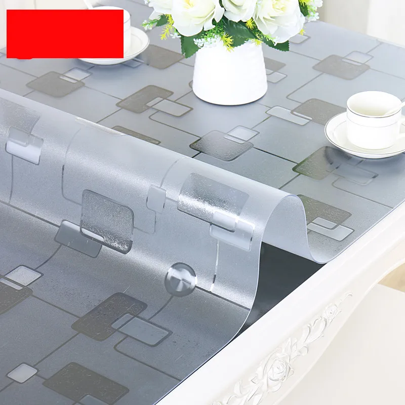 2021 Neue transparente PVC-Tischdecken, 1,5 mm/2 mm/3 mm dick, hochwertiges, klares, weiches Glas, Kristallbretter, Tischsets, Heimtextilien