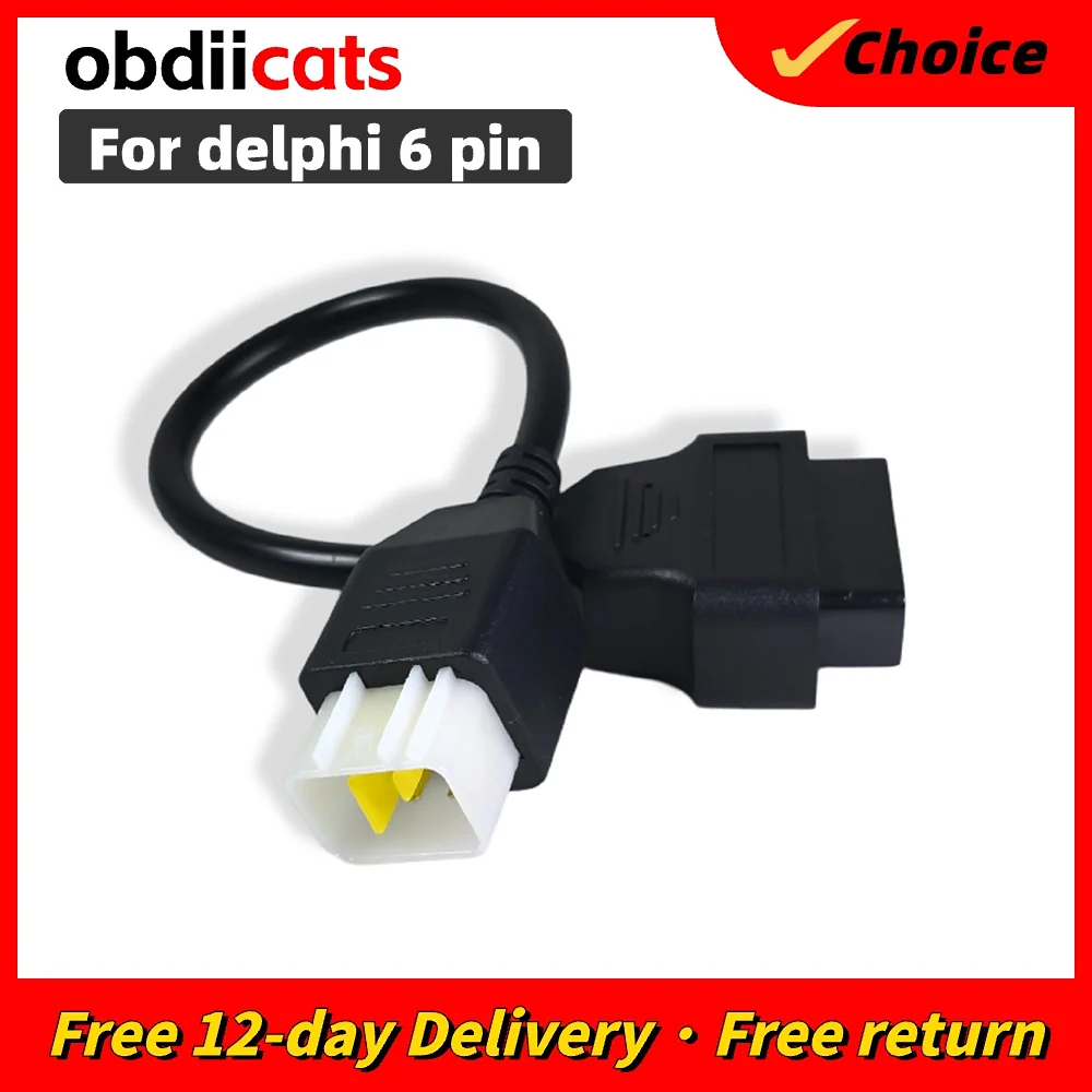Für Delphi Motorrad 6pin Zu 16pin Kabel OBD2 Stecker Kabel Adapter OBD Diagnose Kabel Verlängerung Anschlüsse Für Delphi Image
