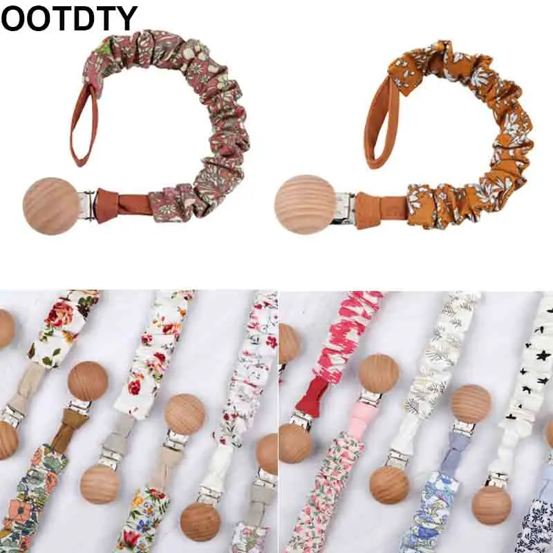 Baby Baumwolle Schnuller Kette Buche Holz Schnuller Clip Infant Zahnen Spielzeug Halter Für Nippel Baby Beißring Image