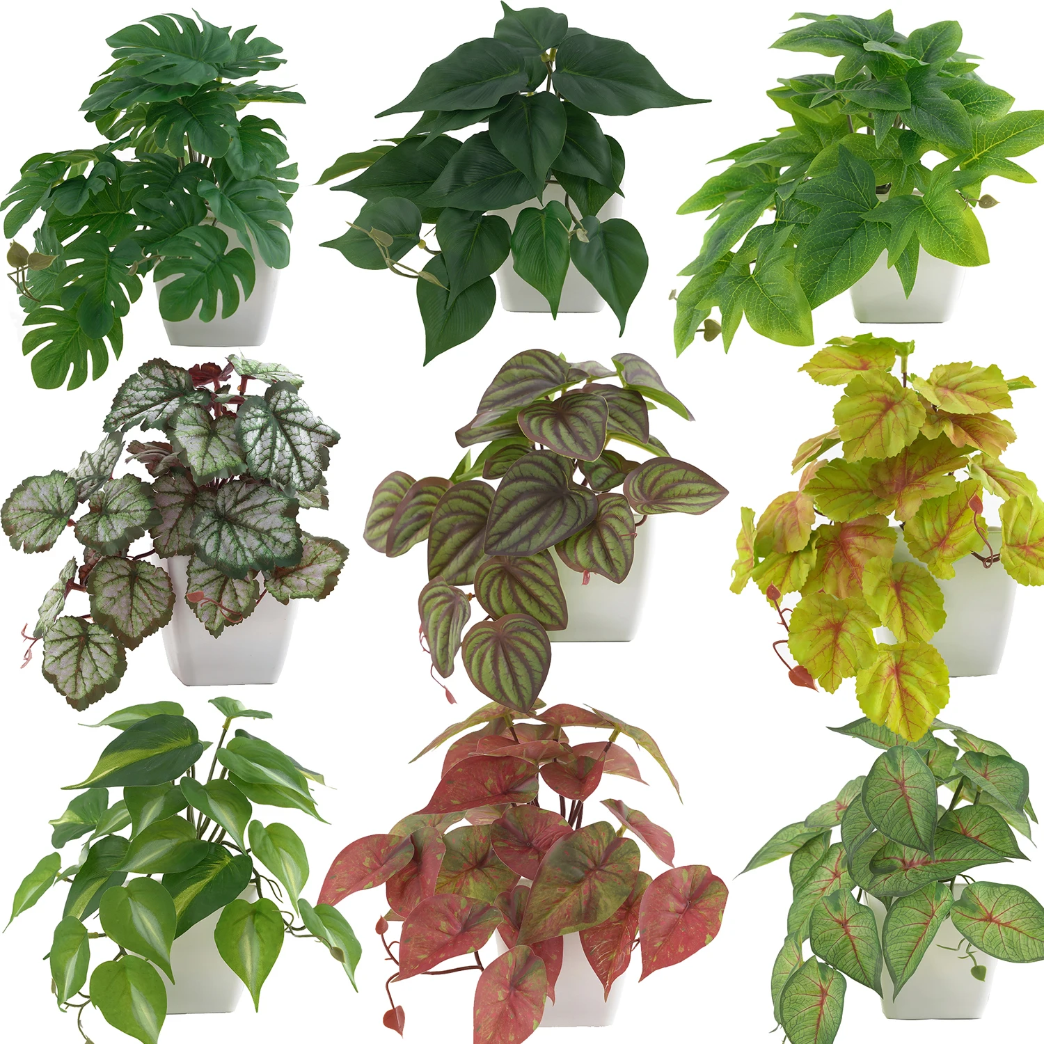 1 Stück künstliche Pflanzen, kleine künstliche Pflanzen mit Kunststofftöpfen, künstliche Topf-Schreibtischpflanzen für Büro, Zuhause, Regaldekoration, drinnen und draußen Image