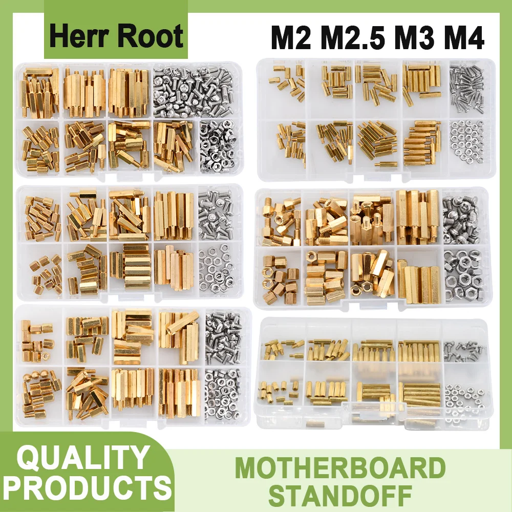 M2 M2,5 M3 M4 Messing Motherboard Abstandsbolzen Hex Board Rack Stud Abstandsschraube Sechskant Einzelkopf PCB Säule Schrauben Schraube Mutter Kits Image