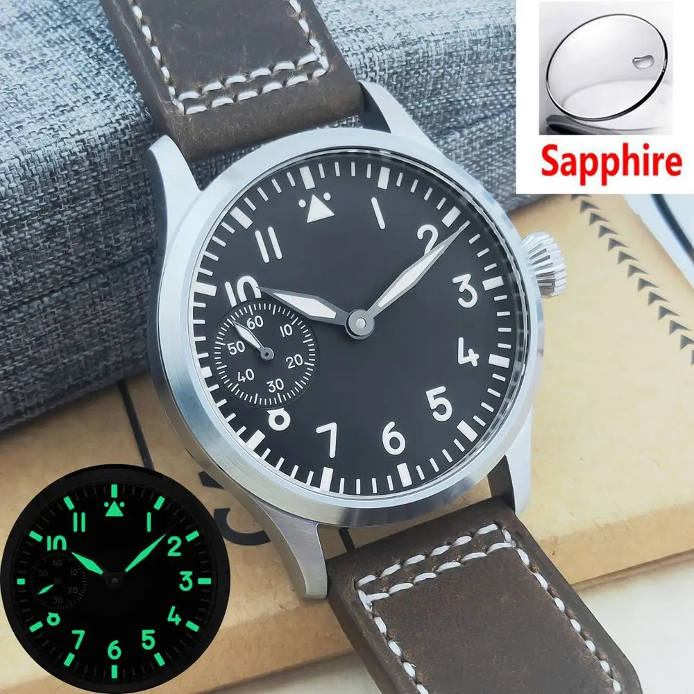 Corgeut 17 Juwelen Mechanische Handaufzug Saphir Armbanduhr Seagull 3600 Bewegung 6497 Leder Sport Leuchtende Luxus Mann Uhr Image