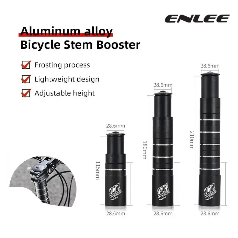 ENLEE Fahrrad Gabel Vorbau Höhe Extender Lenker Rise Up Adapter Aluminium Legierung Höhe Spacer Zyklus Zubehör 115/180/210 MM Image