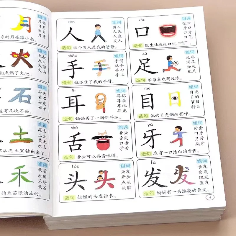 2 Bücher/Set Kinder Chinesisch 1200 Wörter Kinder Lehrbuch Kalligraphie didak tische Malerei liefert Image