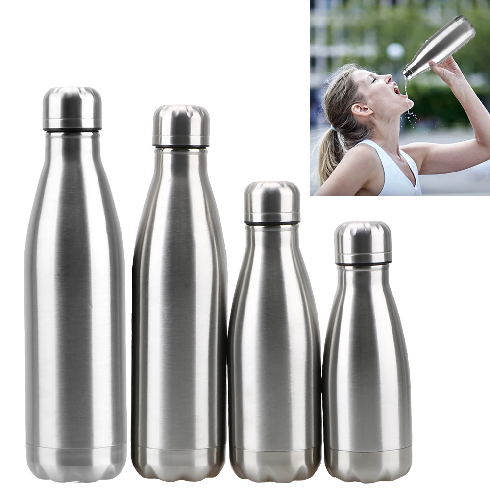 Edelstahl 350ml 500ml 750ml 1000ml Wasser Cola Flasche einwand ige Wasser flasche Outdoor Travel Sport Getränke flaschen