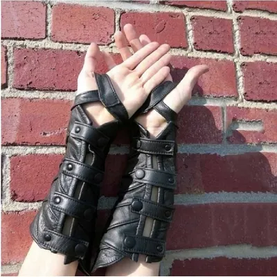 Mittelalterliche Lederrüstungshandschuhe, breite Manschetten, Armschiene für Männer, Steampunk-Krieger-Stulpe, Cosplay, Renaissance, Tempelritter-Armband Image