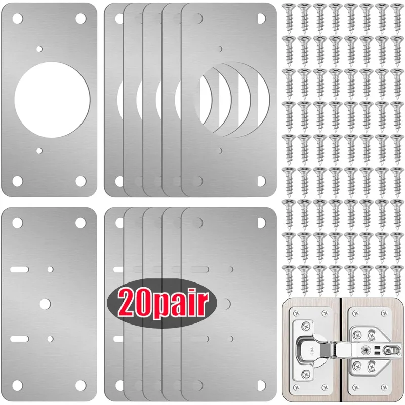 40/2 stücke Scharnier Reparatur Platte Möbel Schublade Schrank Reparatur Befestigungs Platte Küche Schrank Tür Scharnier Montage Kit Haushalt Werkzeug