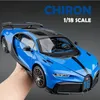 Große Größe 1:18 Bugatti Chiron Supercar Modell Sammlerstück Miniatur Voiture Home Decor Druckguss Spielzeug Fahrzeug Kinder Junge Spielzeug Geschenk