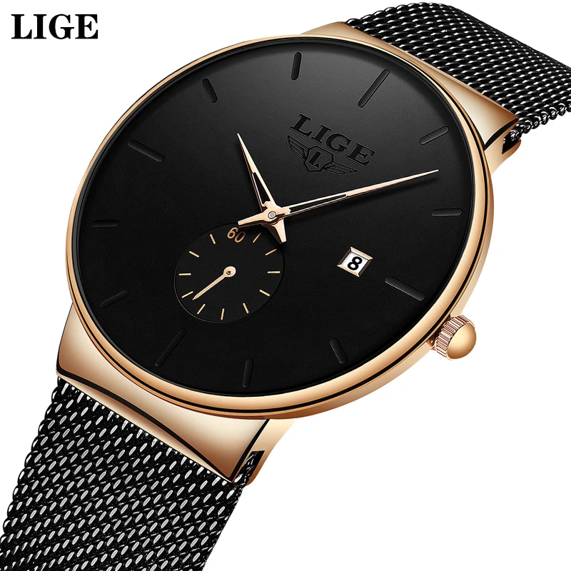 Mann Uhr Top Marke Luxus Mode Business Quarzuhren für Männer Mesh Gürtel lässig Armbanduhr wasserdichte Uhren Auto Datum Image