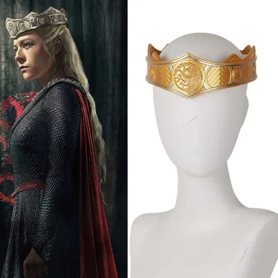 Rhaenyra Targaryen Cosplay Kopf bedeckung goldene Kronen Film Drachen Familie Rollenspiel Zubehör Halloween Karneval Party Requisiten Image
