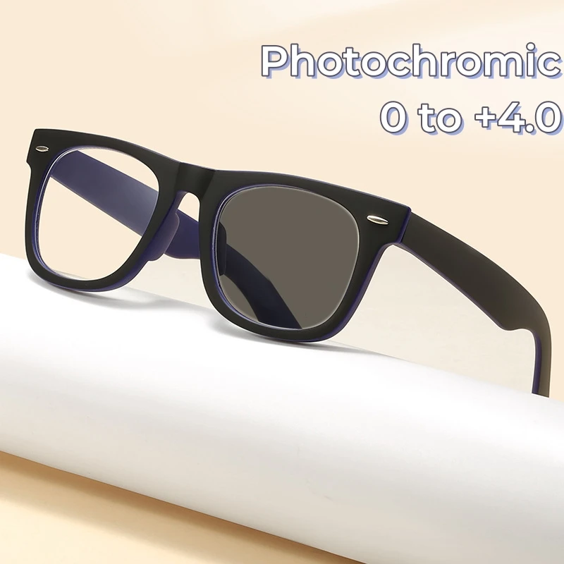 Photochrome High-Definition-Lesebrille Indoor Outdoor Dual-Use-Presbyopie-Brille Anti-Blaulicht-Farbwechselbrille Image