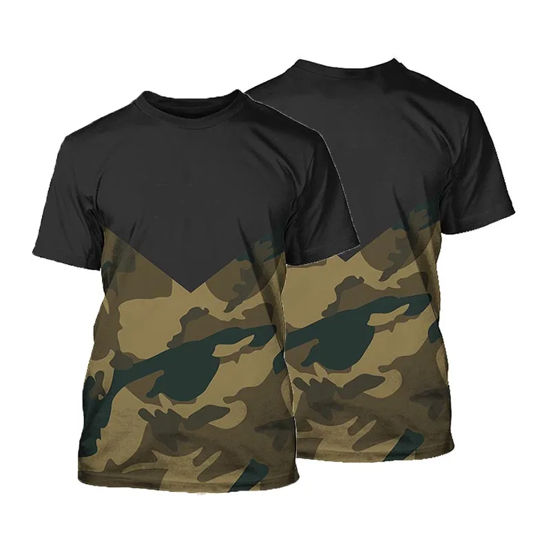 2024 Sommer Herren T-Shirt Tarnung 3d gedruckt neue T-Shirt Sport lässige Kurzarm Kleidung lose atmungsaktive Top Großhandel