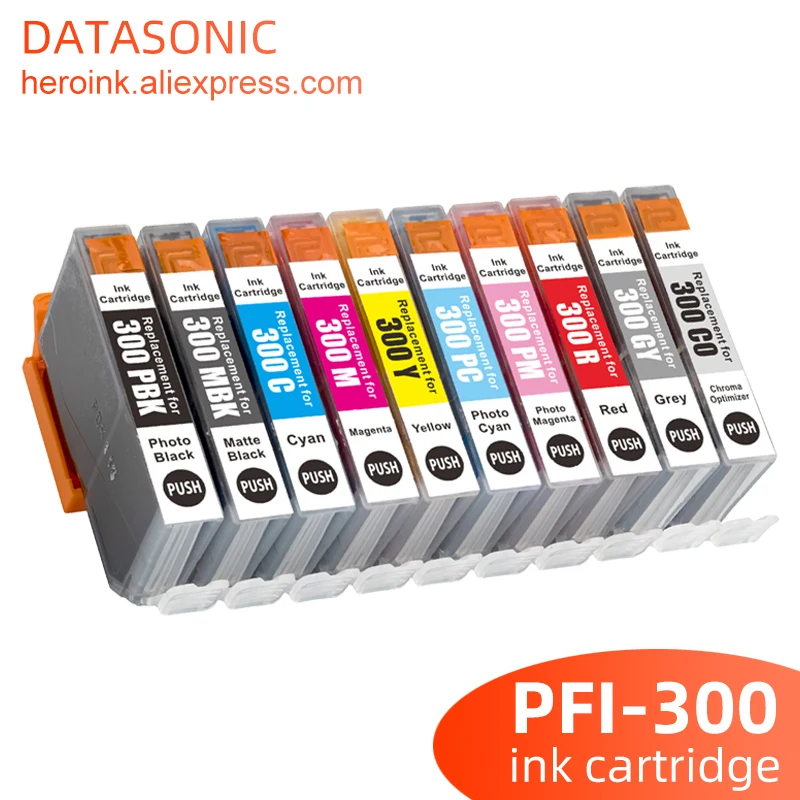 1 Satz PFI300 PFI-300 PFI 300 Premium kompatible Farbtintenpatrone für Canon imagePROGRAF PRO-300 Drucker 10 Farben Image