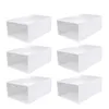 6 stücke Schuhe Box Schublade Typ Schuhkarton verdicken transparente Schuhe Organizer-Proof Schuhe Display Box (weiß, zufällige Rahmen farbe)