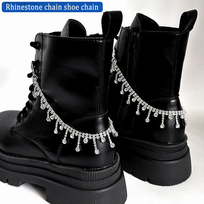 1 Stück Schuhkette Dekoration Luxus Strass-Kette für Canvas-Schuhe Stiefel Schuhzubehör DIY Karabinerhaken Damen Party Schmuck