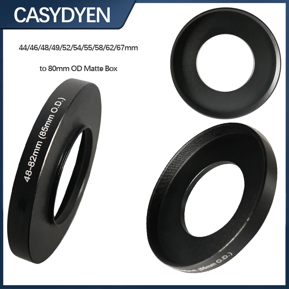 44/46/48/49/52/54/55/58/60/62-77 mm/80 mm Objektiv Matte Box Adapter Außendurchmesser Matte Box Adapter Filter Adapter Ring Step Up Ring 80 mm Image