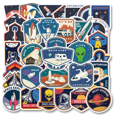 10/25/50 Stück Raumschiff Weltraum Graffiti Aufkleber Astronaut für Telefon Koffer Gitarre Laptop Image