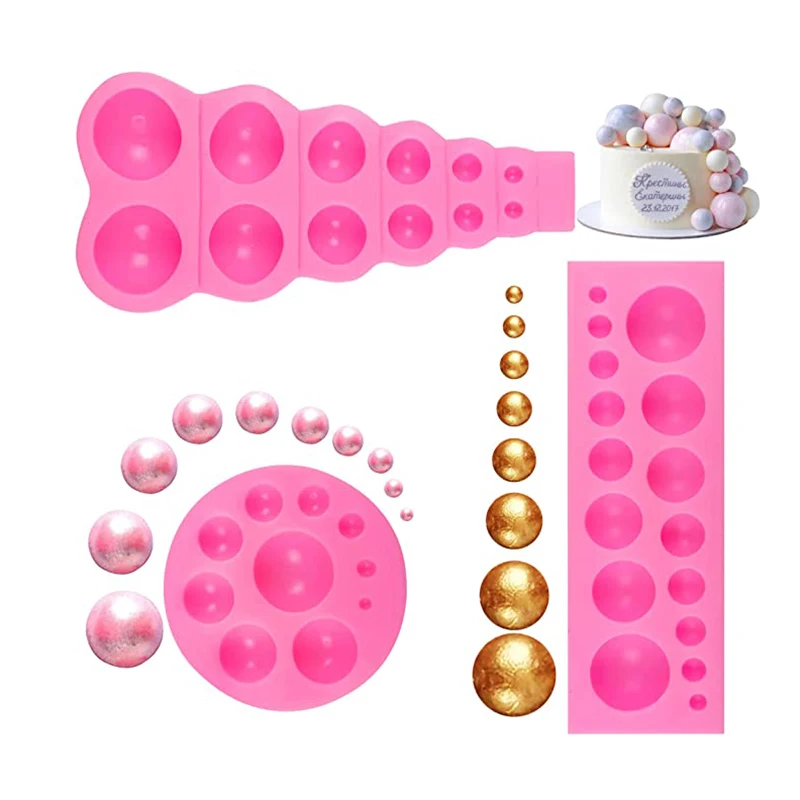 3D Perle Fondant Form Halbkugel Schokolade Silikonform Halbkugel Kuchen Dekorieren Werkzeug Küche Backzubehör Cupcake Image