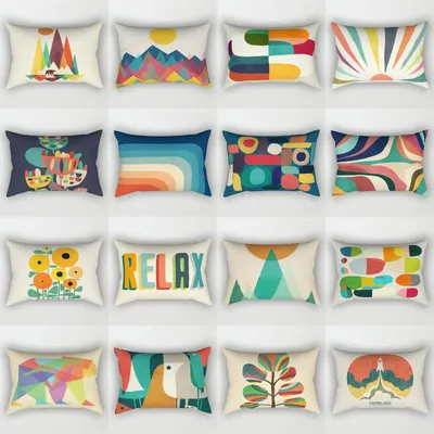 Geometrische Abstrakte Kissen Rechteckigen Kissen Sofa Kissen Taille Plüsch Kissen Kissen Abdeckung Image