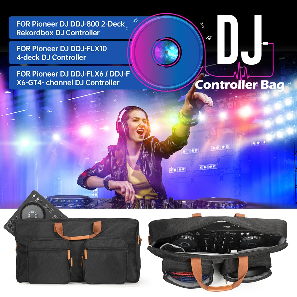 Aufbewahrung tasche staub dicht dj Plattenspieler Schutzhülle mit Schulter gurt große Kapazität für Pionier dj DDJ-800 DDJ-FLX104 flx6 Image