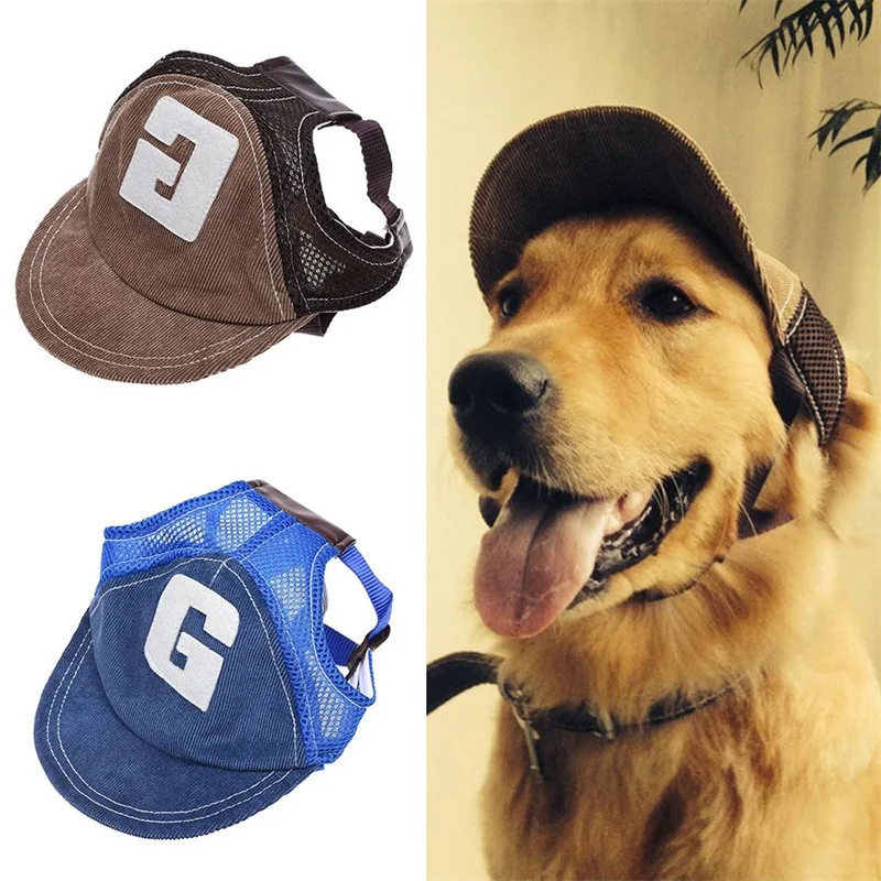 Hunde hut Hund Sonnenschutz hut Baseball mütze Outdoor-Sport hut mit Ohr löchern verstellbarer Haustier hut für kleine und mittlere Hunde große Hunde Image
