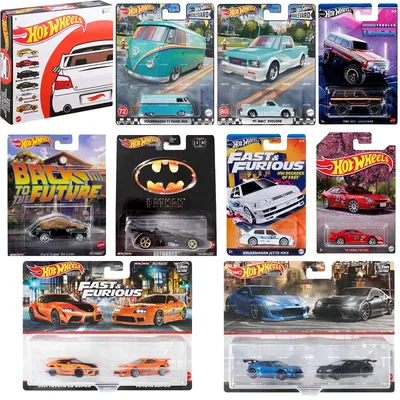Broken Box Hot Wheels Premium Car Culture Fast & Furious Diecast 1/64 Spielzeug für Jungen Zurück in die Zukunft Toyota Supra Geburtstagsgeschenk