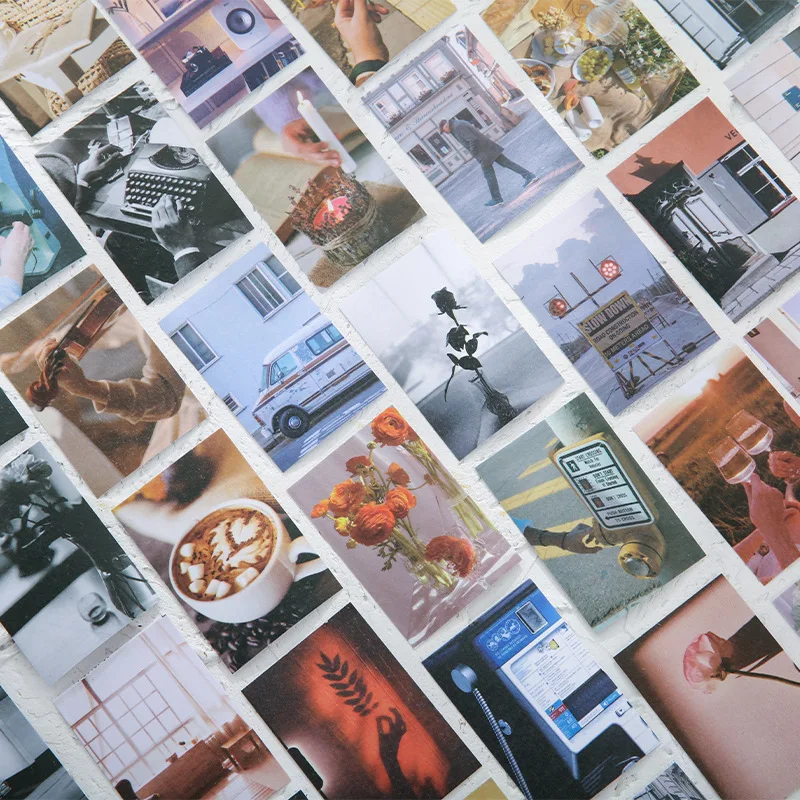50 Stück Vintage Papier Aufkleber Buch Diy Tagebuch Planer Dekoration Landschaft INS Aufkleber Album Telefon Scrapbooking Kawaii Briefpapier