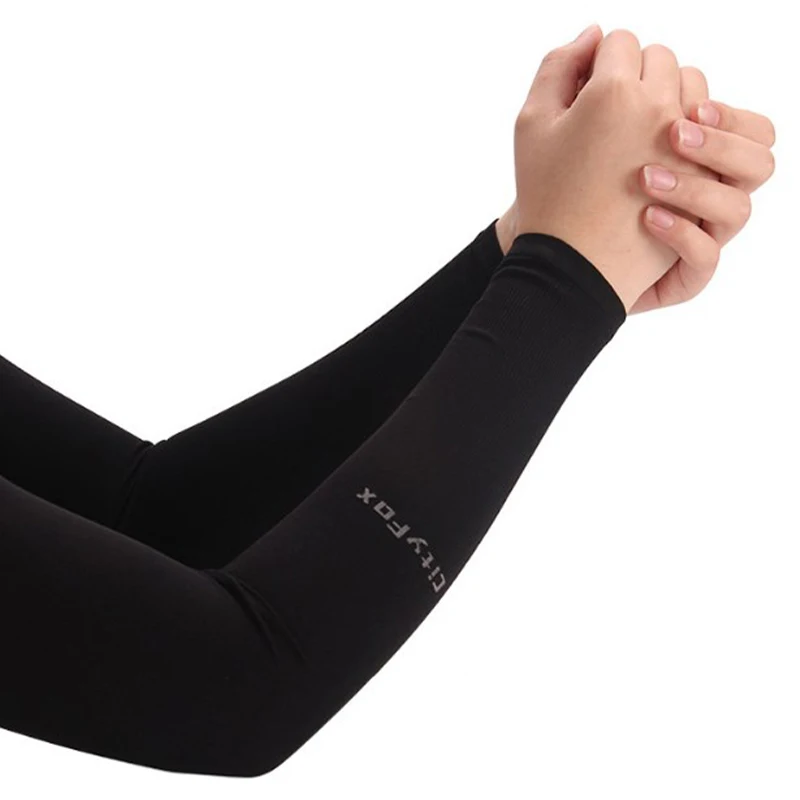 1 Paar Eis Seide Sonnenschutz Arm abdeckungen Unisex Ellbogen Abdeckung Outdoor Radfahren Laufen Angeln Fahren coole Anti-UV-Arm Ärmel Image