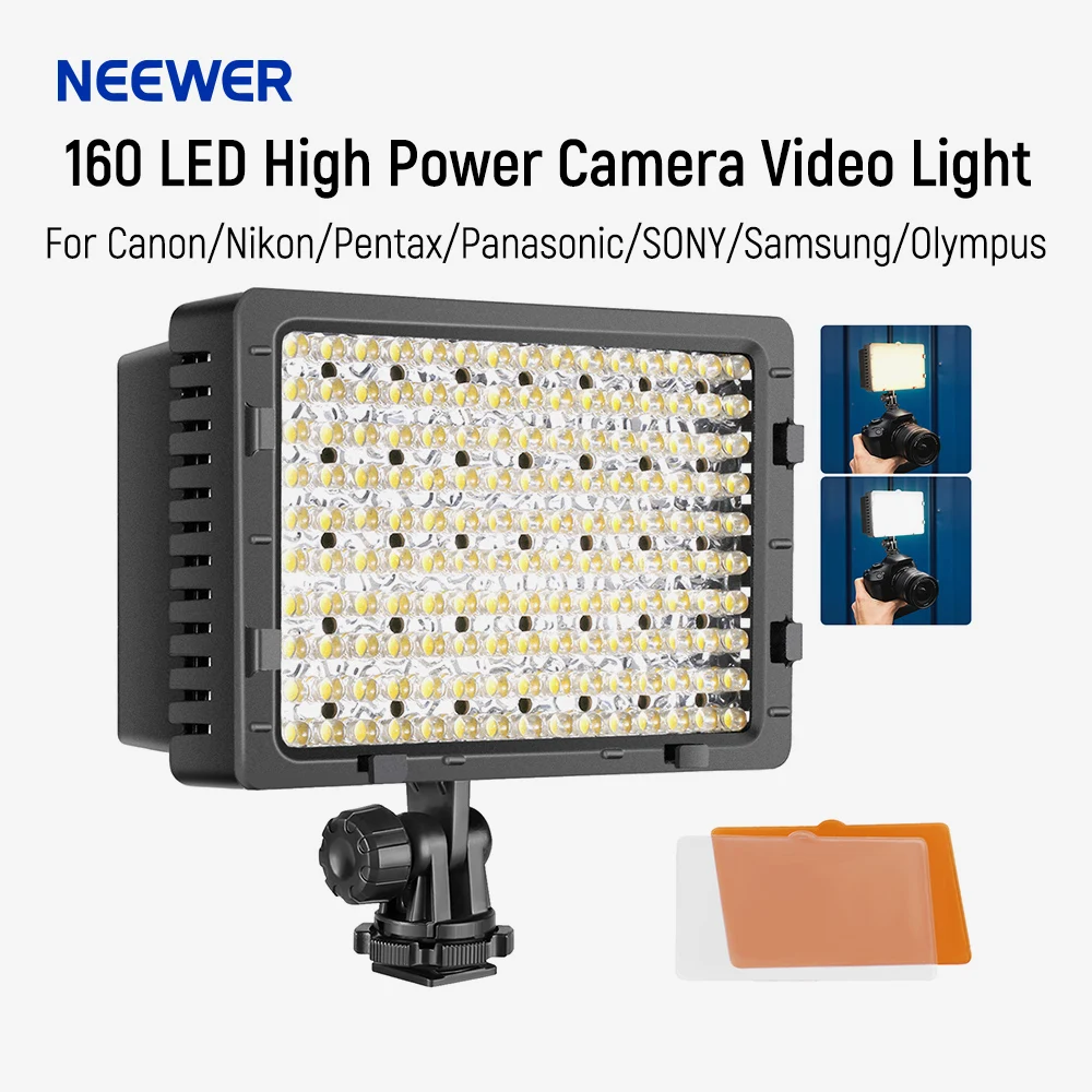 Neewer 160 LED CN-160 dimmbare Ultra High Power Panel Digitalkamera/Camcorder-Videoleuchte, LED-Licht für digitale Spiegelreflexkameras Image