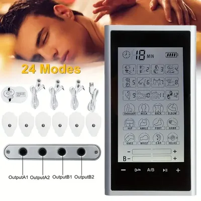 Tens Muscle Stimulator 24-Mode Electric EMS Acupuncture Body Massage Digital Therapy Slimming