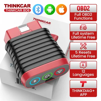 THINKCAR BD6 OBD2 Scanner Full System Diagnostic OIL IMMO ETS BLEED Brake Reset Lifetime Free All