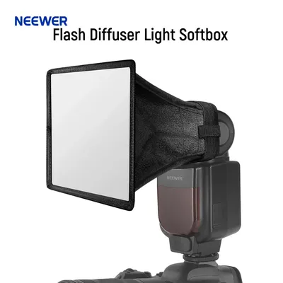 NEEWER Universal Flash Diffuser Light Softbox 5" x 4"Collapsible with Storage Pouch Compatible with