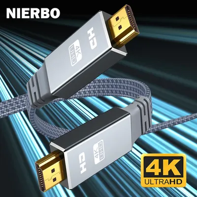 NIERBO 4K HDMI Cable Flat Slim HDMI 2.0 Cable High Speed 18Gbps HDMI to HDMI Cord Support 3D 4K@60Hz