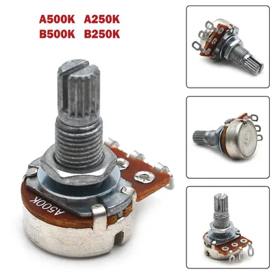 Guitar Parts/kits Guitar Potentiometer 18mm Pots Shaft 250K Or 500K Ohms A250K Plastic Potentiometer 1/4\" (6mm)