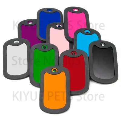 Wholesale 100 Pcs Man Military ID Tag Personalized Dog ID Tag Silencer Customized Custom Engraved