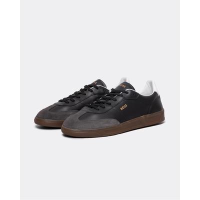 BOSS Orange Brandon Herrenturnschuhe aus Leder und Wildleder mit geprägtem Logo Image