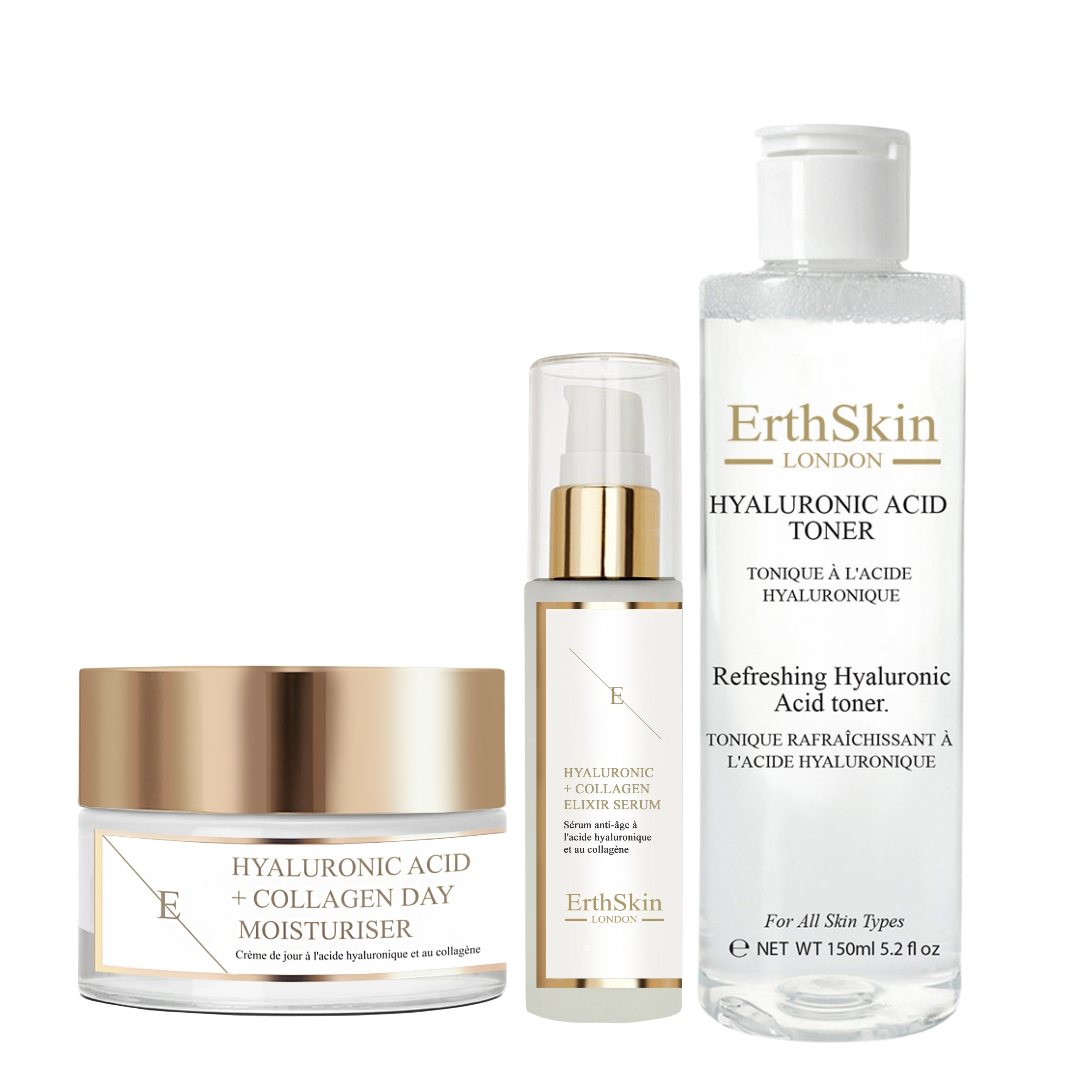 25. Erfrischende Hyaluronsäure Toner 150ml + Hyaluronsäure & Collagen Serump - 60ml + Hyaluronsäure & Collagen Tagcreme 50ml Image