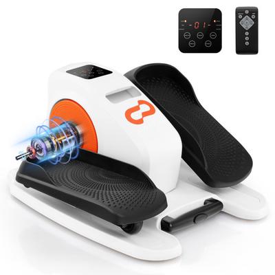 Costway Under Desk Elliptical Machine with Display Monitor for Home Office-White